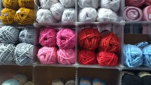 Online hobby concept Knitting clothes with woolen threads Stock Footage 304652115