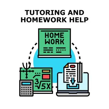 Online homework help and tutoring services studying Stock Illustration