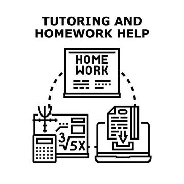 Online homework help and tutoring services studying Stock Illustration