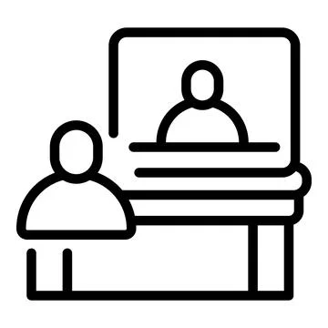 Online homework icon outline vector. Help child Stock Illustration