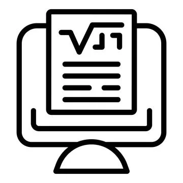 Online homework icon outline vector. Help child Stock Illustration