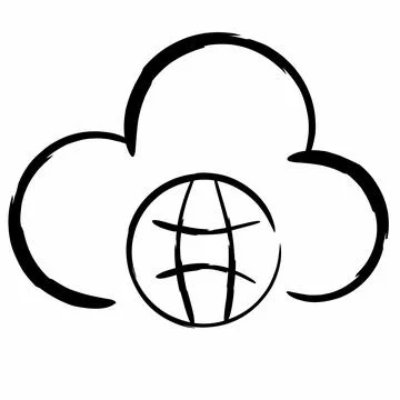 Online Hosting line icon. Cloud network and data vector icon. Stock Illustration