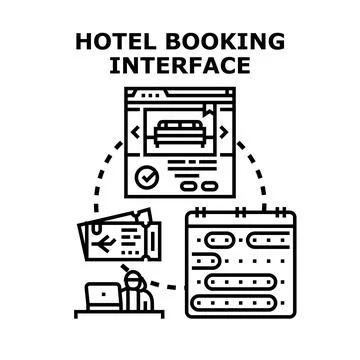 Online hotel booking interface with travel planning Illustrazione stock