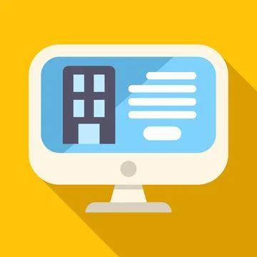 Online hotel booking website on a computer screen for travel Stock Illustration