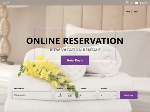 Online hotel booking website interface with information Stock Photos