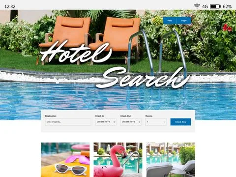 Online hotel booking website interface with information Stock Photos