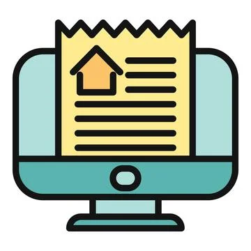 Online house bill payment on computer screen Stock-Illustration