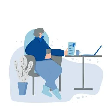 Online hr interview. Interactive communication concept. Vector flat illustart Illustrazione stock