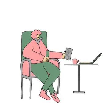 Online hr interview. Interactive communication concept. Vector illustartion. Illustrazione stock