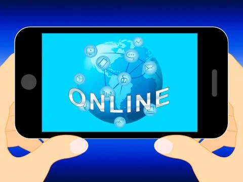 Online Icons Indicating Browsing The Web 3d Illustration Stock Illustration