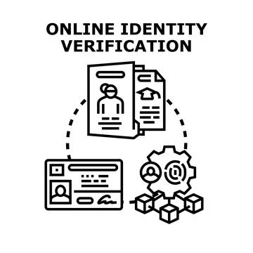 Online identity verification digital authentication process Stock Illustration