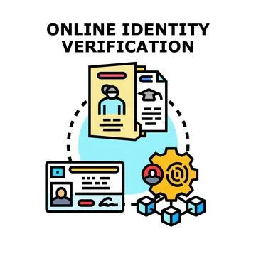 Online identity verification digital authentication process 스톡 일러스트