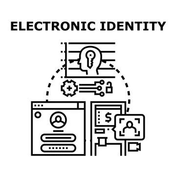 Online identity verification for secure authentication access Stock Illustration