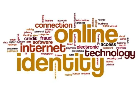 Online identity word cloud Illustrazione stock