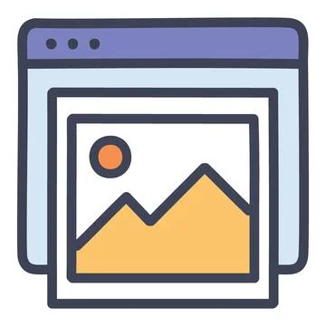 Online image viewing. Simple vector illustration depicting an image display.. Stock Illustration