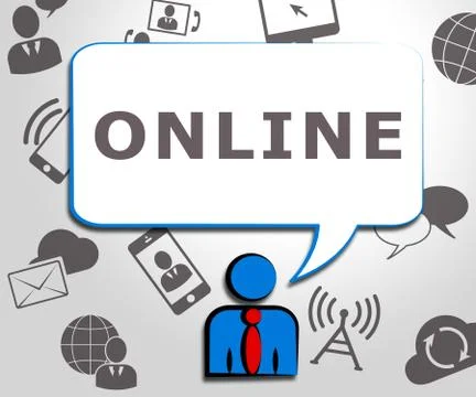 Online Indicating Browsing The Web 3d Illustration Stock Illustration