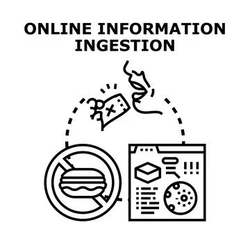 Online information ingestion process vector concept illustration Stock Illustration