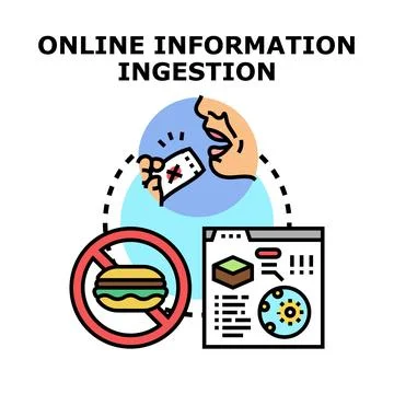 Online information ingestion process vector concept illustration Stock Illustration