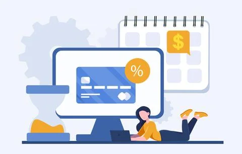 Online installment payment concept. Vector illustration Ilustração Stock