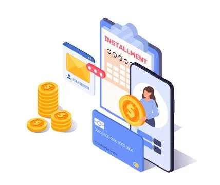 Online installment payment concept. Vector illustration Stock-Illustration