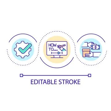 Online instruction loop concept icon イラスト素材