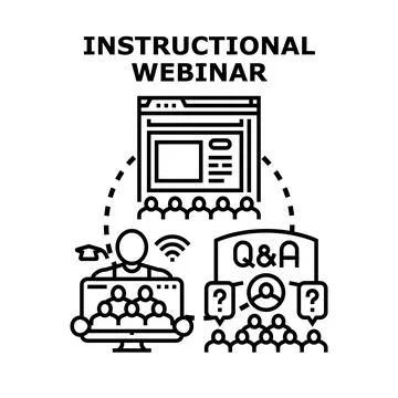 Online instructional webinar learning remote discussion meeting Stock Illustration