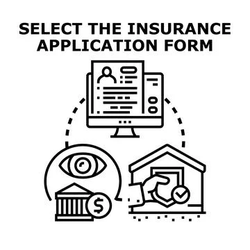 Online insurance application form selection concept Stock Illustration