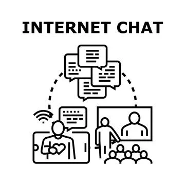 Online interaction networking digital communication platform concept Stock Illustration