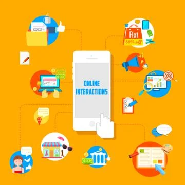 Online Interactions Stock Illustration