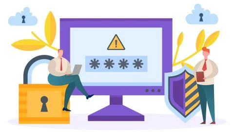 Online internet data and information about password, vector illustration 스톡 일러스트