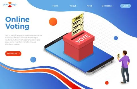 Online Internet Voting Isometric Concept Stock Illustration