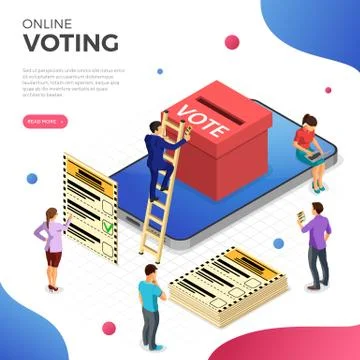 Online Internet Voting Isometric Concept Ilustração Stock