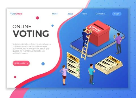 Online Internet Voting Isometric Concept Stock Illustration