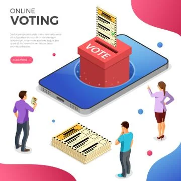 Online Internet Voting Isometric Concept Stock Illustration