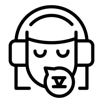 Online interpreter icon outline vector. App conference Stock Illustration