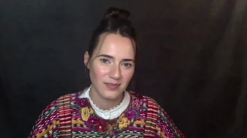 Online interview with actress Caren Pistorius for Unhinged, Press Junket  2020 Video stock 138637984