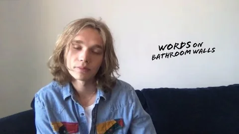 Online interview with Charlie Plummer for Words On Bathroom Walls, 2020 Video stock 138806293