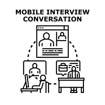 Online interview conversation concept for remote hiring Stock Illustration