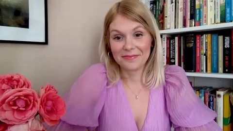 Online interview with Hannah Arterton for Peripheral, Press Junket, 2020 Video stock 138808665