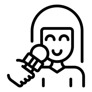 Online interview icon outline vector. News media Stock Illustration