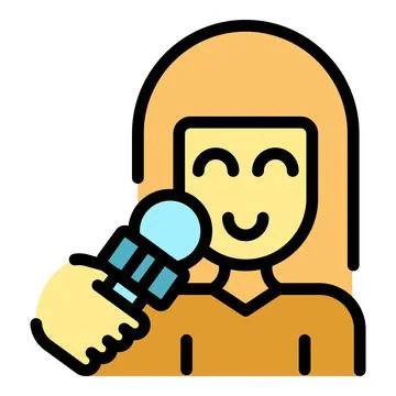Online interview icon vector flat Stock Illustration