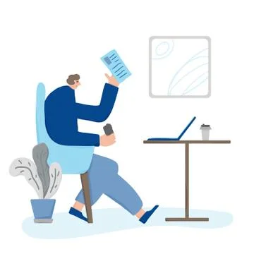 Online interview. Interactive communication concept. Vector flat illustartion Illustrazione stock