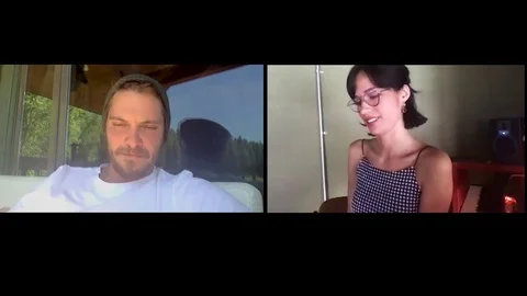 Online Interview with Luke Grimes and Kelsey Asbille for Yellowstone S3, 2020 Video stock 138638232