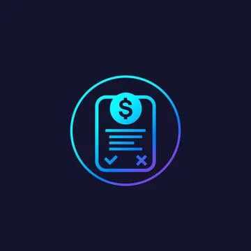 Online invoice icon, vector Stock Illustration