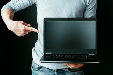 Online it course software development point laptop Stock Photos