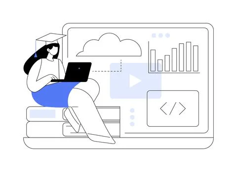 Online IT courses abstract concept vector illustration. Stockillustratie