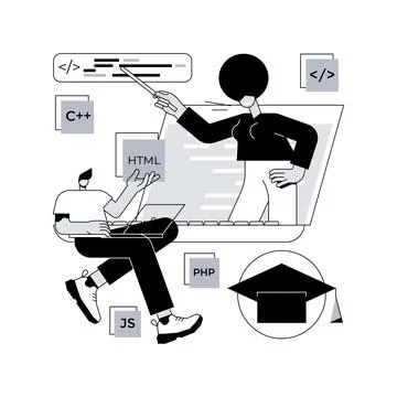 Online IT courses abstract concept vector illustration. Stockillustratie