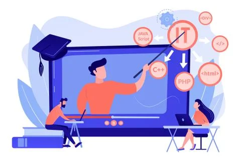 Online IT courses concept vector illustration 스톡 일러스트