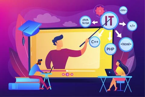 Online IT courses concept vector illustration Stockillustratie