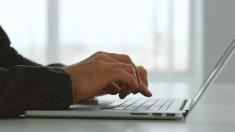 Online IT QA engineer coding app testing hand type Stock Footage 105007290